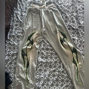 Hellstar grey and neon flared joggers